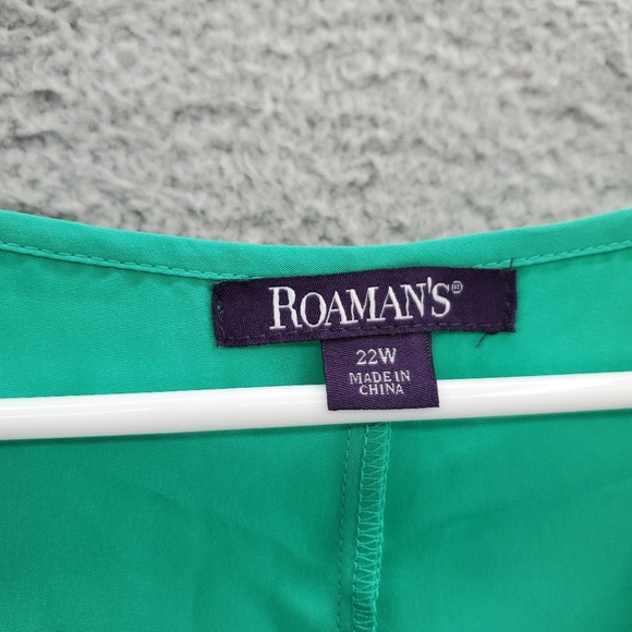 Roamans Dress 2 Piece Set Plus Size 22W Button Up Green - Picture 9 of 13